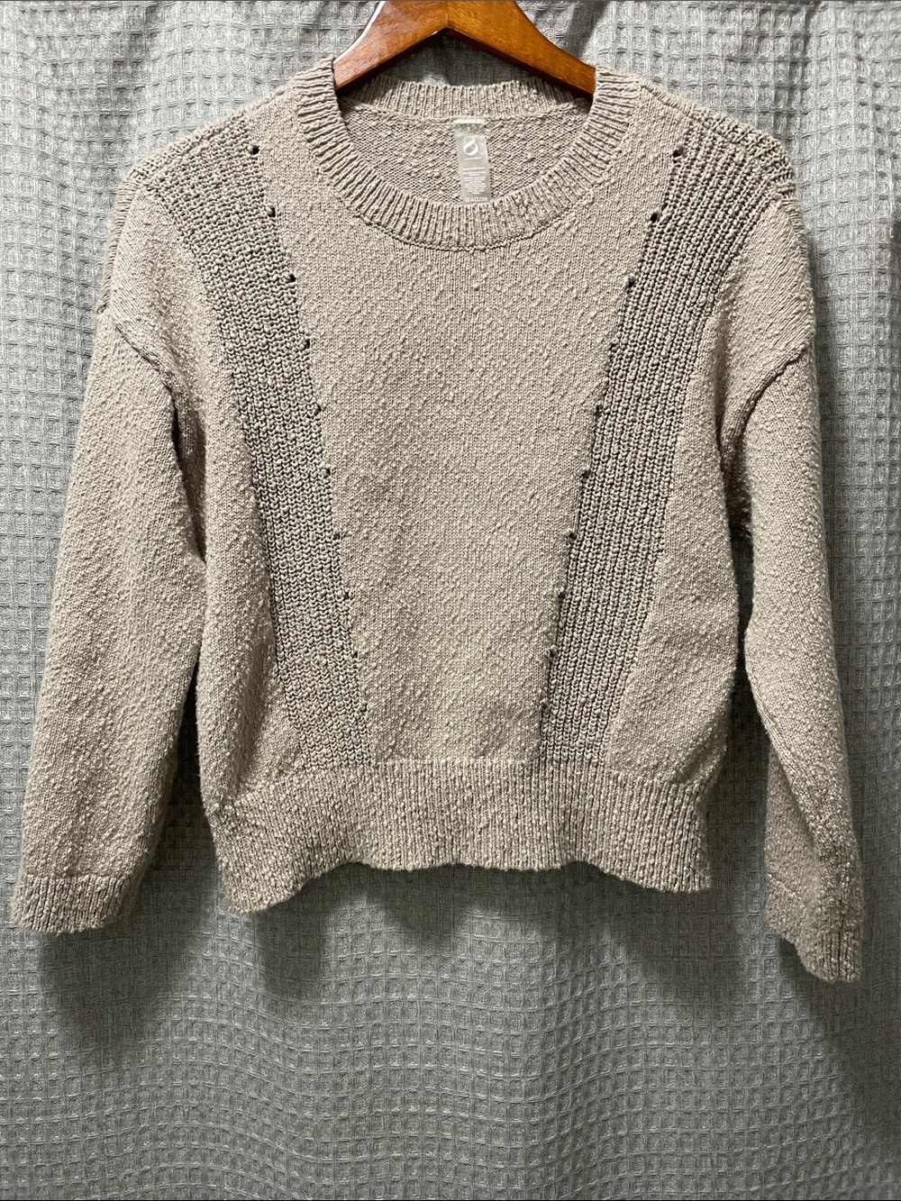 Lou & Grey Textured Crewneck Sweater - Beige